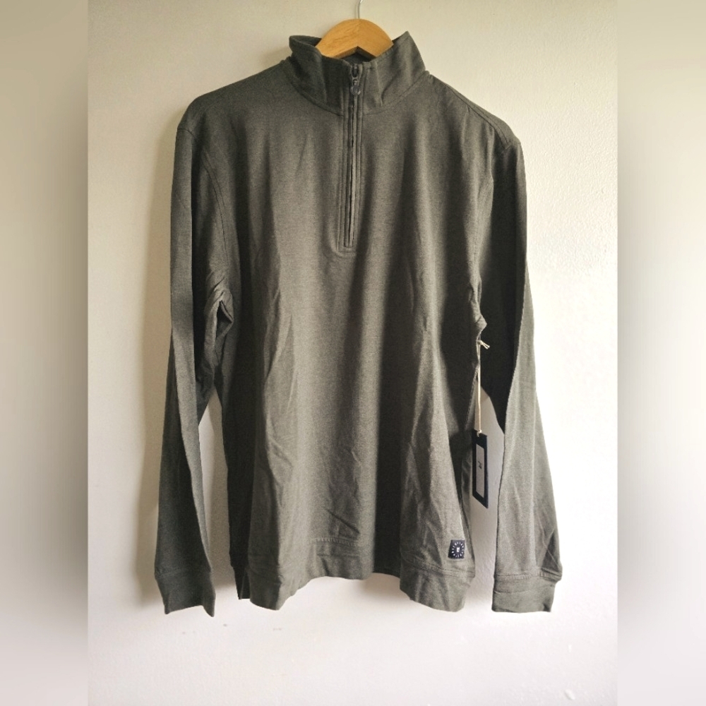 NWT! Linksoul, Linksoul Men's Anza Quarter-Zip, Evergreen Heather , Size M, $98 - Picture 6 of 11